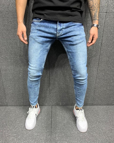 Jeans Slim Ajustados con Desgarre Estilo Europeo para Hombre - Image 6