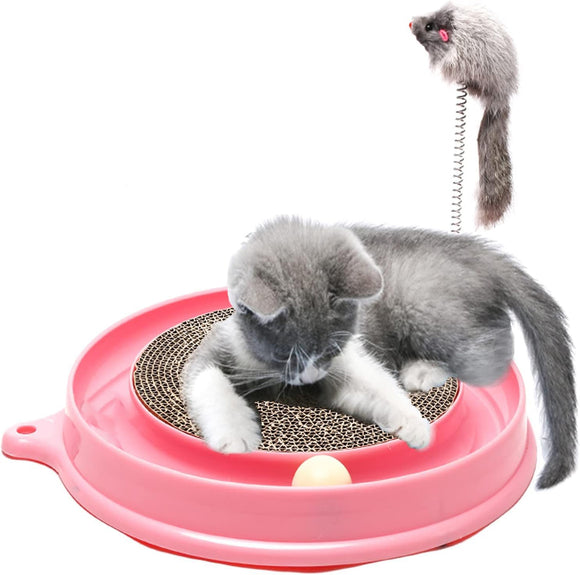 Rascador Interactivo para Gatos con Juguete de Pelota - Pad de Entrenamiento y Ejercicio
