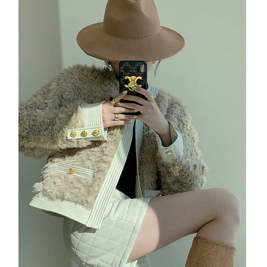 Chaqueta Perfumada con Hebilla Dorada para Mujer
