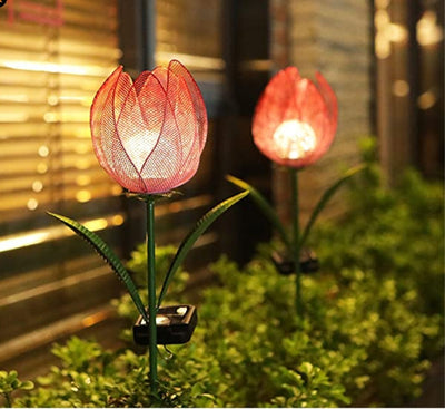 Lámpara Solar Tulipán Decorativa para Jardín - Diseño en Hierro Forjado - Image 12