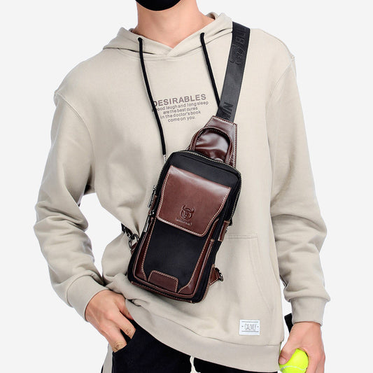 Bolsa Mensajera de Cuero Genuino para Hombre - Estilo Casual con Bandolera Única