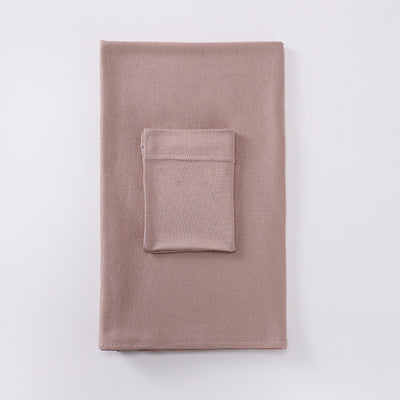 Black minimalist modal bottom hat integrated scarf, folded neatly on a white background. - Image 14