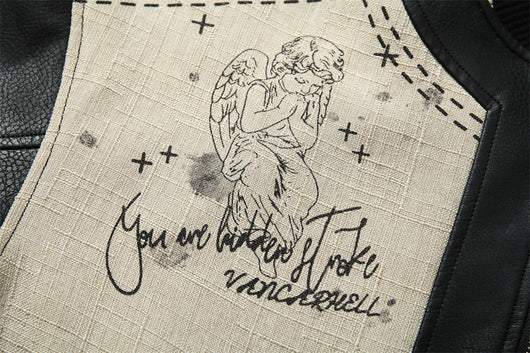 Chaqueta Suelta Estilo Retro Americano con Estampado de Alas de Ángel - Image 18