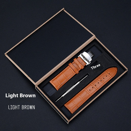 Correa de Reloj de Cuero Genuino con Patrón de Bambú y Cierre Mariposa - Image 7