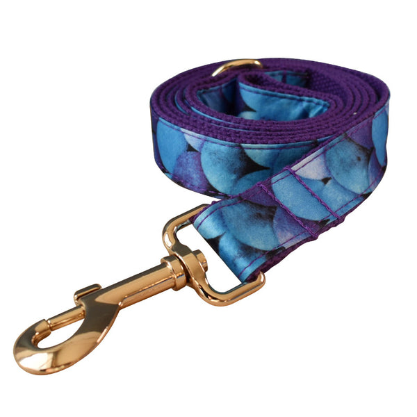 Collar para Mascota Cola de Sirena Morada con Lazo y Hebilla Metálica