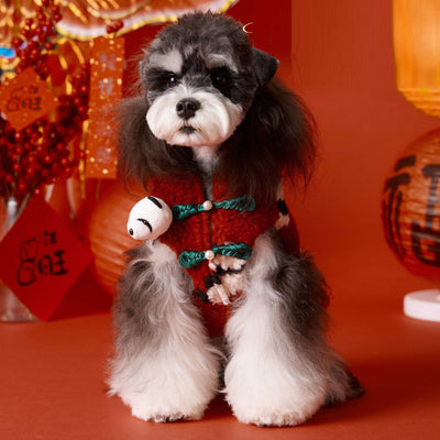 Ropa Festiva Tony Bear para Perro - Diseño Año Nuevo Chino Rojo - Image 2