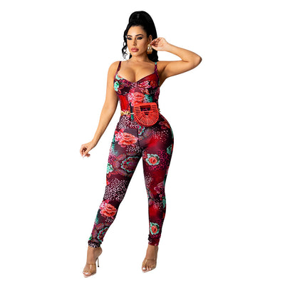 Mono Enterizo de Malla Estampada con Tirantes Ajustables - Image 19