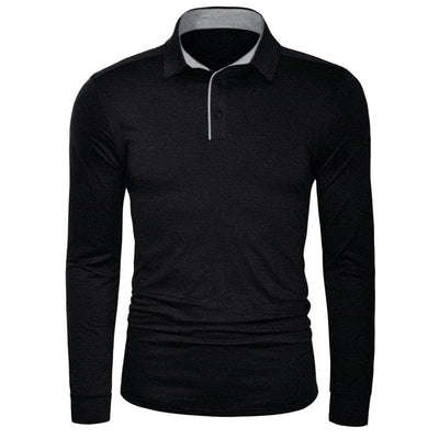 Camiseta Manga Larga Cuello Solapa Hombre - Colores Sólidos - Image 12
