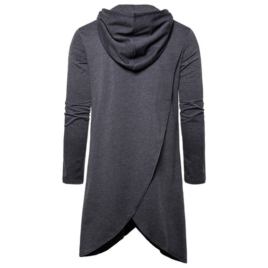 Sudadera Hoodie Slim Fit Irregular de Largo Medio en Colores Sólidos para Hombre - Image 16