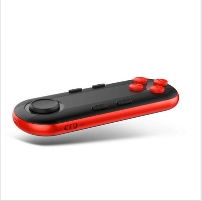 Black and red Bluetooth mobile gaming controller with a joystick and four red action buttons. - Image 4