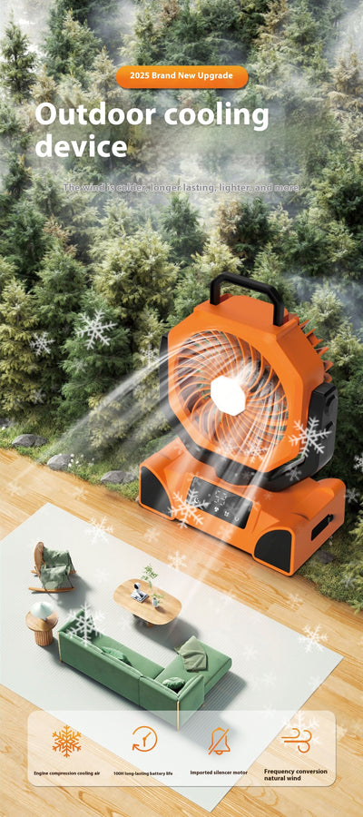 Ventilador Portátil con Luz LED Recargable para Exteriores - Image 14