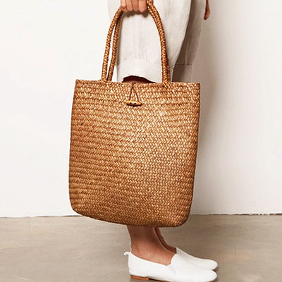 Bolsa de Playa Tejida en Paja - Estilo Minimalista Japonés - Image 7