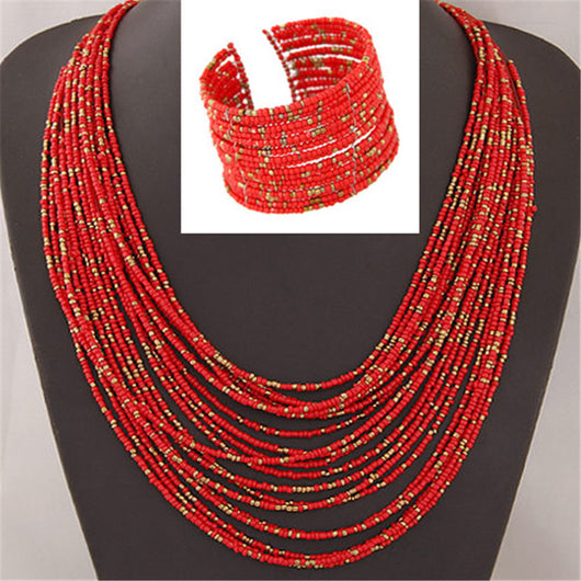 Collar Bohemio Multicapas con Cuentas de Arroz - Image 17