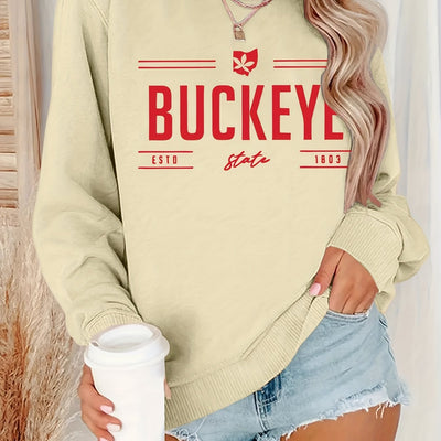 Sudadera Casual Ohio con Cuello Redondo para Mujer