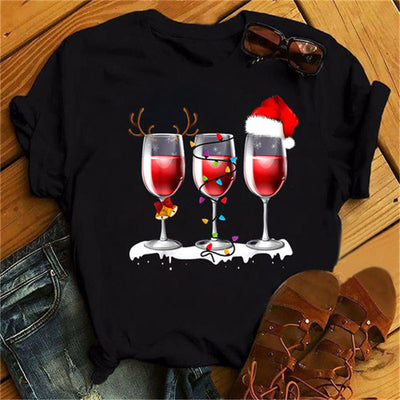 Playera de Pareja Navideña con Copas de Vino para Él y Ella - Image 9