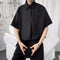 Camisa Suelta de Manga Corta en Color Sólido para Hombre