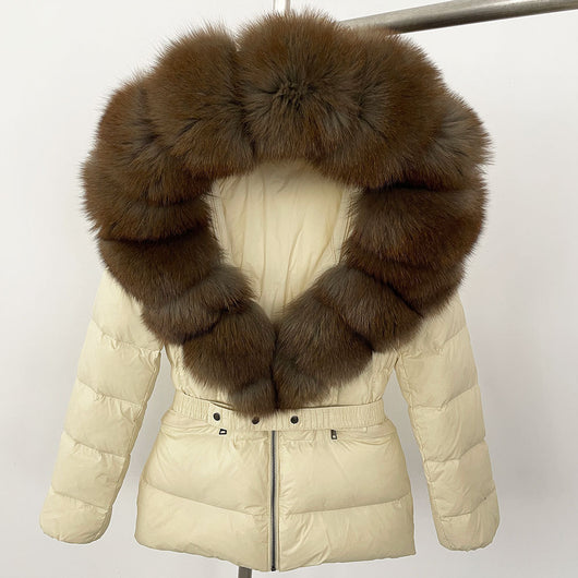 Chaqueta Acolchada Corta Ajustada para Mujer con Forro de Piel - Image 66