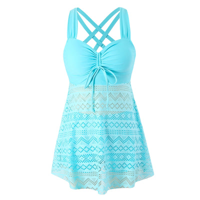Traje de Baño Enterizo Encaje Liso Versión Coreana - Image 14