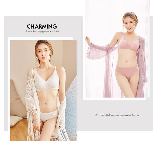 Conjunto de Lencería Femenina con Encaje sin Varillas de Acero - Image 11