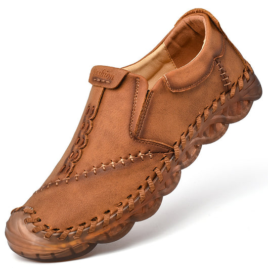 Zapatos Casuales de Cuero Artesanal Transpirable para Hombre - Image 19