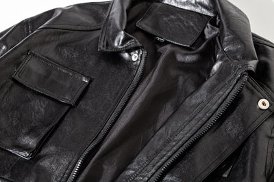 Chaqueta de Cuero para Motociclista Hombre - Diseño Moderno y Holgado - Image 11