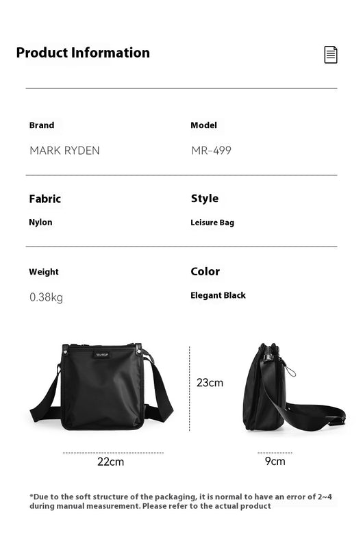 Bolsa Crossbody Oxford Asimétrica para Hombre - Estilo Casual y Funcional - Image 9