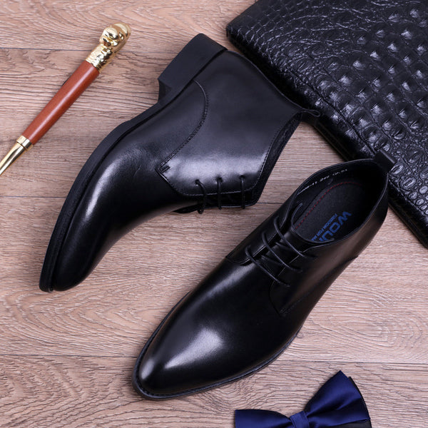 Zapatos Formales de Cuero con Punta Afilada - Estilo Británico Premium
