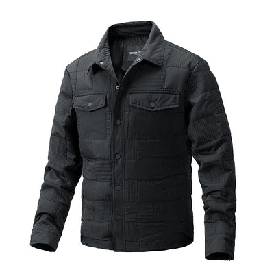 Chaqueta Acolchada de Algodón para Hombre - Estilo Business Casual con Cuello Polo
