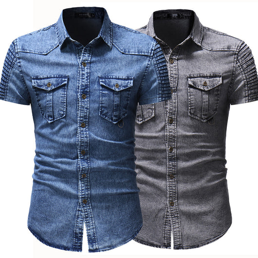 Camisa Denim con Pliegues Personalizados en Mangas - Image 10