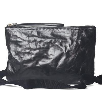 Bolso Vintage de Cuero Artesanal con Volante y Cierre de Cremallera - Image 11