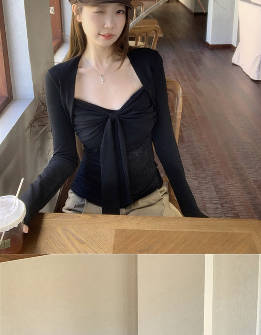 Blusa Reductora de Encaje Puro con Efecto Cintura Marcada - Image 6
