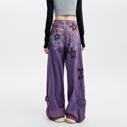 Pantalones Chaopai Púrpura Rectos de Pierna Ancha - Image 12