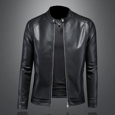 Chaqueta de Cuero Motociclista Slim Fit para Otoño Invierno - Image 4
