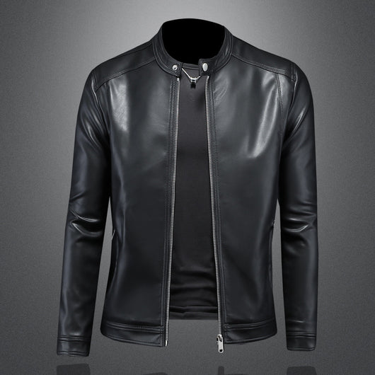 Chaqueta de Cuero Motociclista Slim Fit para Otoño Invierno - Image 4