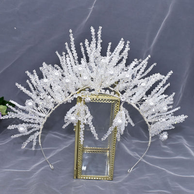 Corona de Perlas Cristal Hecha a Mano para Novia - Image 5