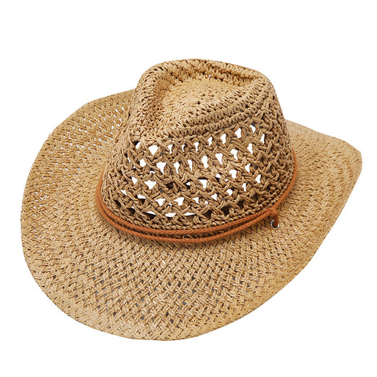 Sombrero Vaquero Plegable de Rafia Hueca Unisex - Image 2