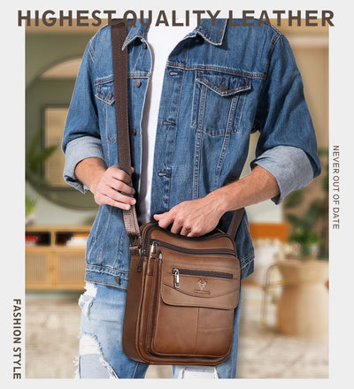 Mochila de Cuero Genuino para Hombre - Diseño Crossover Moderno - Image 34