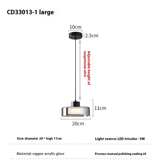 Lámpara de Techo Dormitorio Cobre Moderno Minimalista con Cristal - Image 7