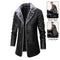 Chaqueta de Cuero con Forro Polar para Hombre - Abrigo Cálido de Invierno