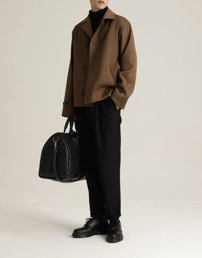 Abrigo Ejecutivo de Cuello Vuelto con Mezcla de Tela Twill para Hombre - Image 22
