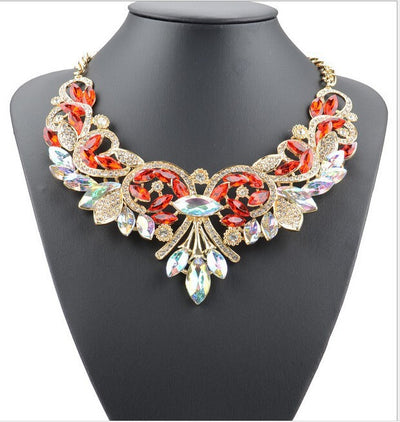 Collar Flor de Aleación de Diamante para Mujeres - Image 8