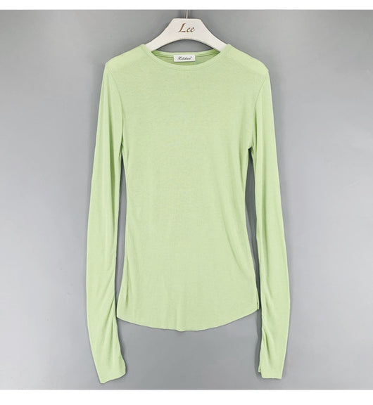 Blusa Semitransparente de Manga Larga en Colores Sólidos - Image 22