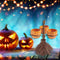 Decoración Halloween: Soporte para Snacks con Diseño de Calabaza y Escoba