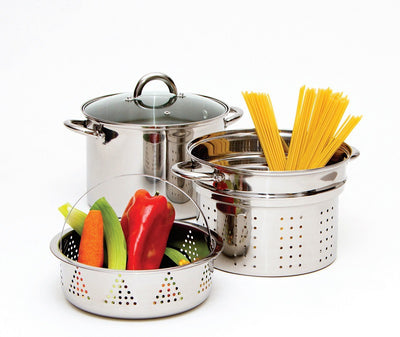 Colador de Espagueti Multifuncional 24cm - Olla Vaporizadora de Acero Inoxidable 8QT - Image 4