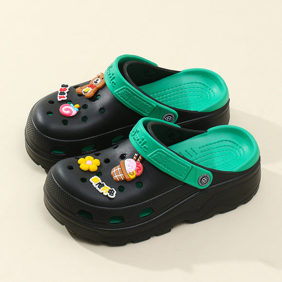 Sandalias Tipo Muffin con Plataforma para Mujer - Pantuflas de Exterior con Cobertura