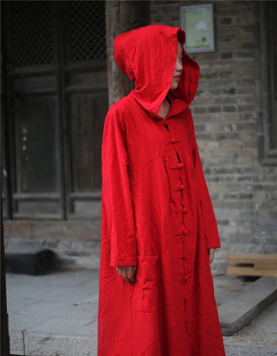 Abrigo Largo Cortavientos de Algodón y Lino para Mujer - Image 16