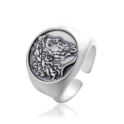 Anillo de Plata Esterlina con Moneda de Zeus - Diseño Versátil - Image 4