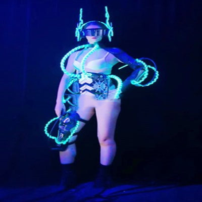 Diadema Luminosa Brazo Robótico LED Azul Hielo - Image 3