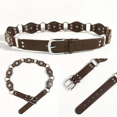 Cinturón Vintage Unisex con Hebilla de Metal Remachado - Estilo Punk Hip Hop - Image 33