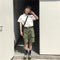 Pantalones Cortos Militares Retro con Múltiples Bolsillos